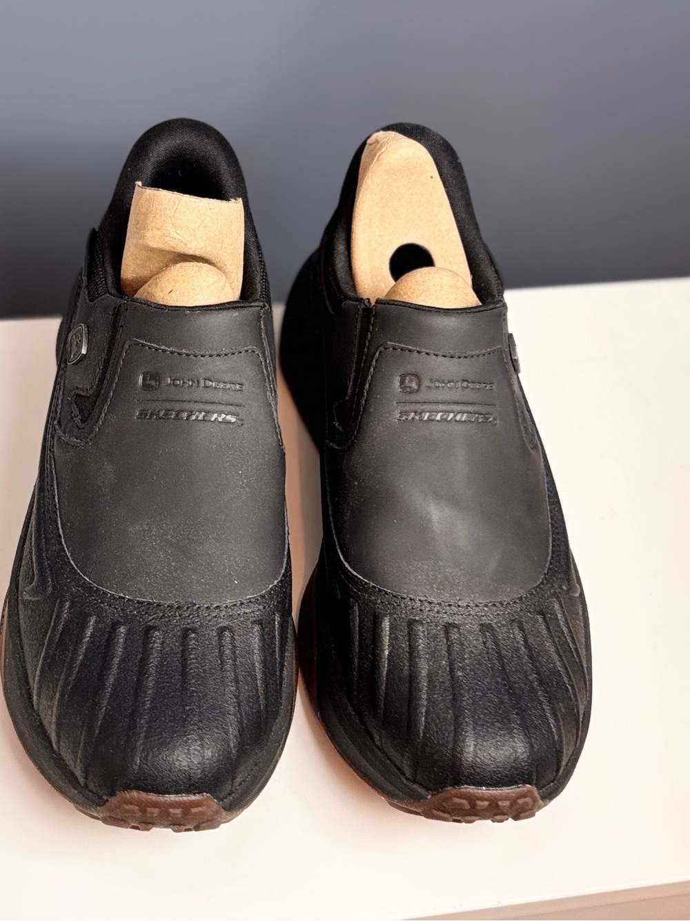 John Deere Black Men's Slip-On Waterproof Loafers
